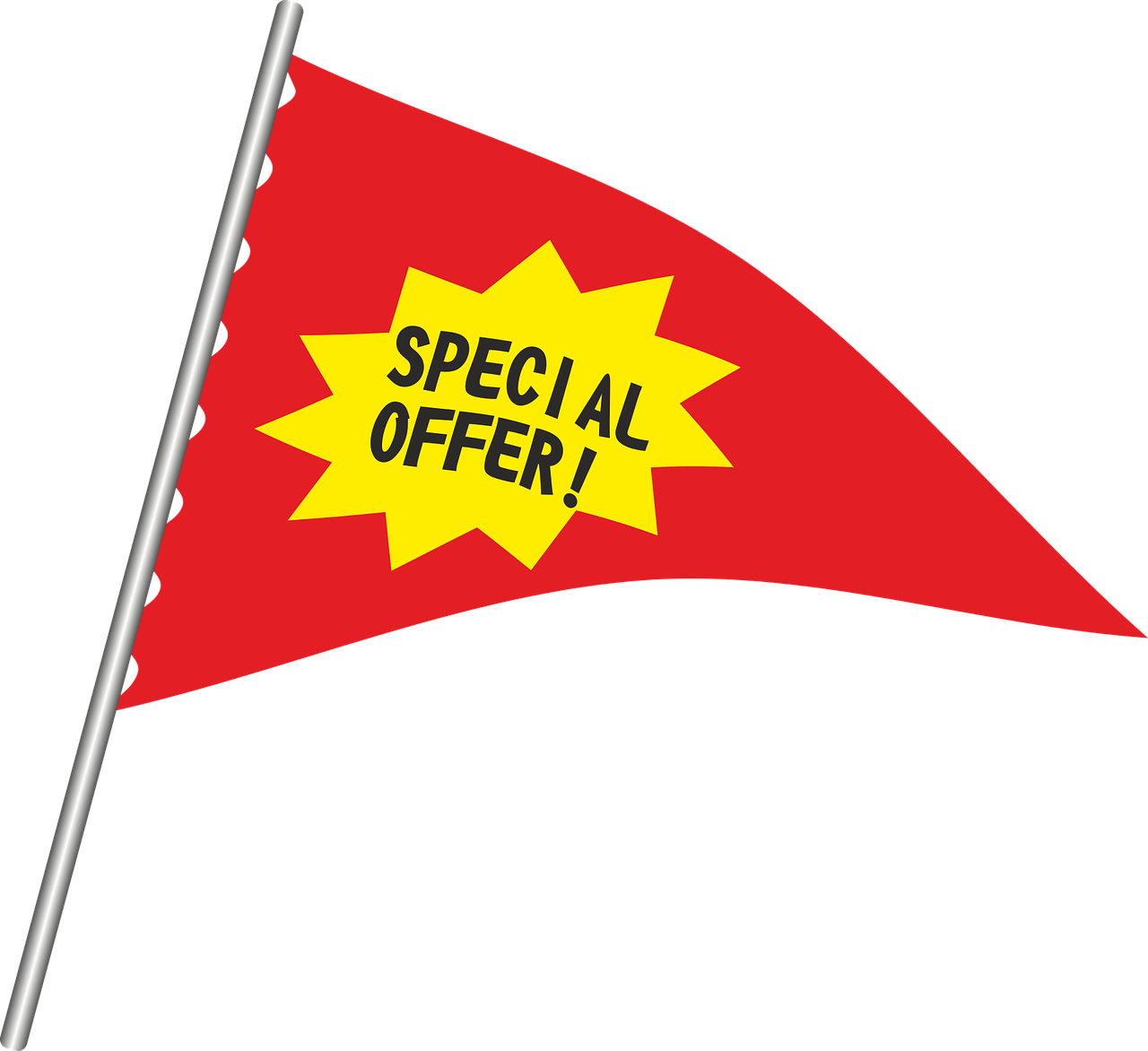キャンペーンを知らせるSpecial Offerと書かれた赤い旗